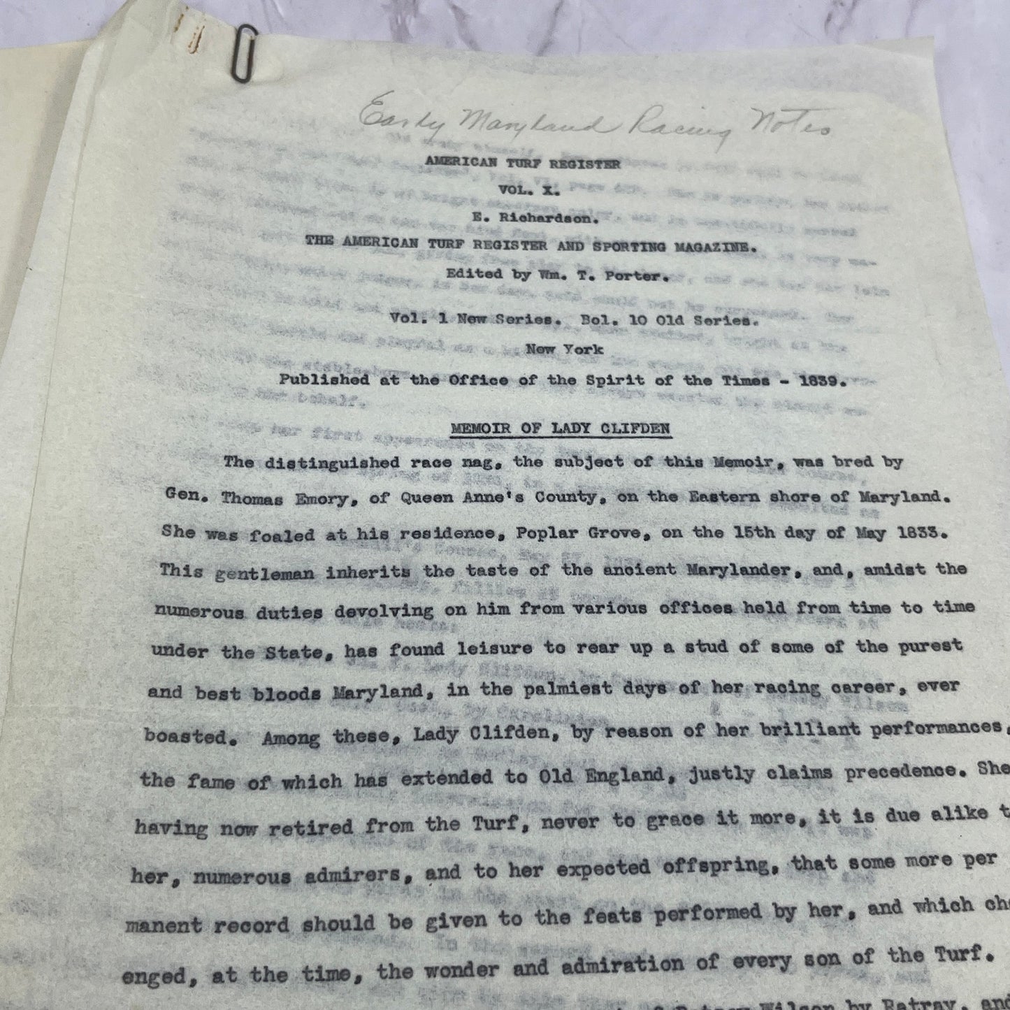 1931 Baltimore Genealogy Information Col. J.R. Emory Louis H Dielman TB8-OD