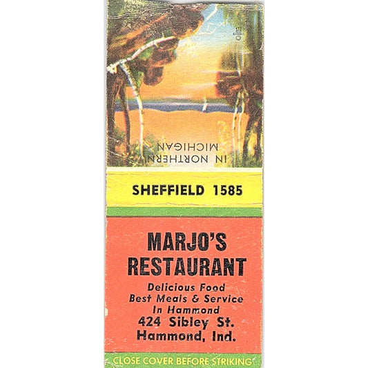 Marjo's Restaurant Hammond Indiana Vintage Matchbook Cover SF3-Y5