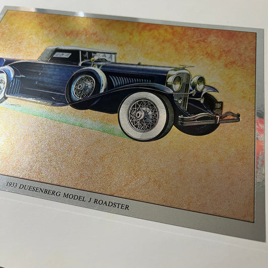 1933 Duesenberg Model J Roadster Vintage Chromatic Foil Etch 8x10" V19