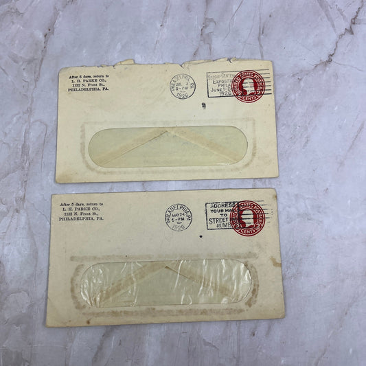 1920s Lot L.H. Parke Co Front St. Philadelphia PA Postal Cover Envelopes L4-4-7