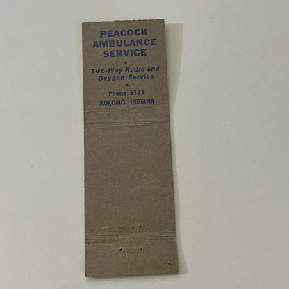 Peacock Ambulance Service Kokomo IN It's a Girl Vintage Matchbook Cover MB8-6