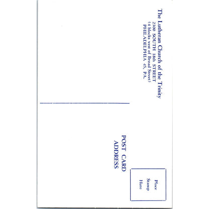 The Lutheran Church of the Trinity Sanctuary Philadelphia Vintage Postcard PD7