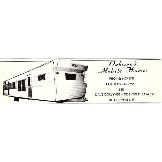 Oakwood Mobile Homes Dave Dollyhigh Everett Lawless Collinsville 1960s Ad AG2-5