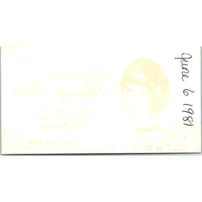 Bernard's Salon Mary Stylist Lakewood CA Vintage Business Card SD8-B10