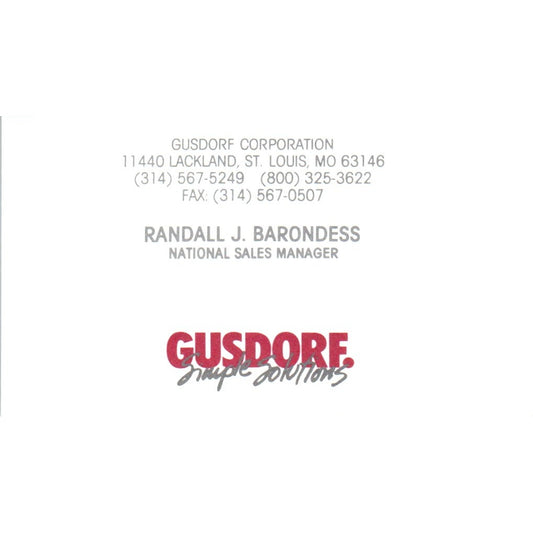 Gusdorf Corporation Randall J Barondess Vintage Business Card SD8-B18