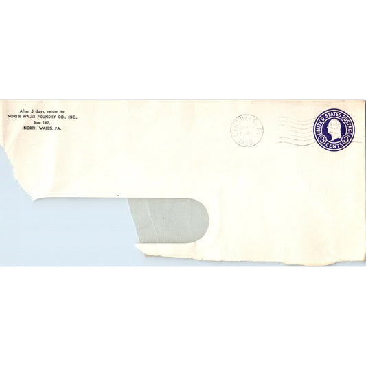 1950 North Wales Foundry Co Inc to Lansdale PA Postal Cover Envelope TH9-L1