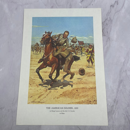 1900 1st Bengal Lancers & 6th US Cavalry in China 1965 Art Print V14-4