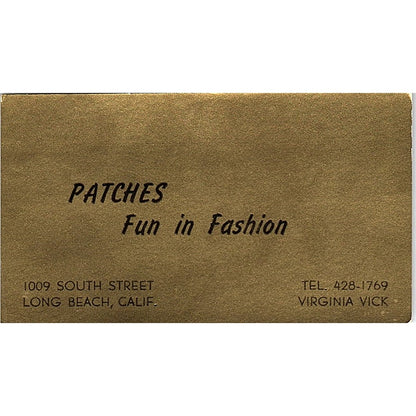 Patches Fun in Fashion Virginia Vick Long Beach Vintage Business Card SE5-B4