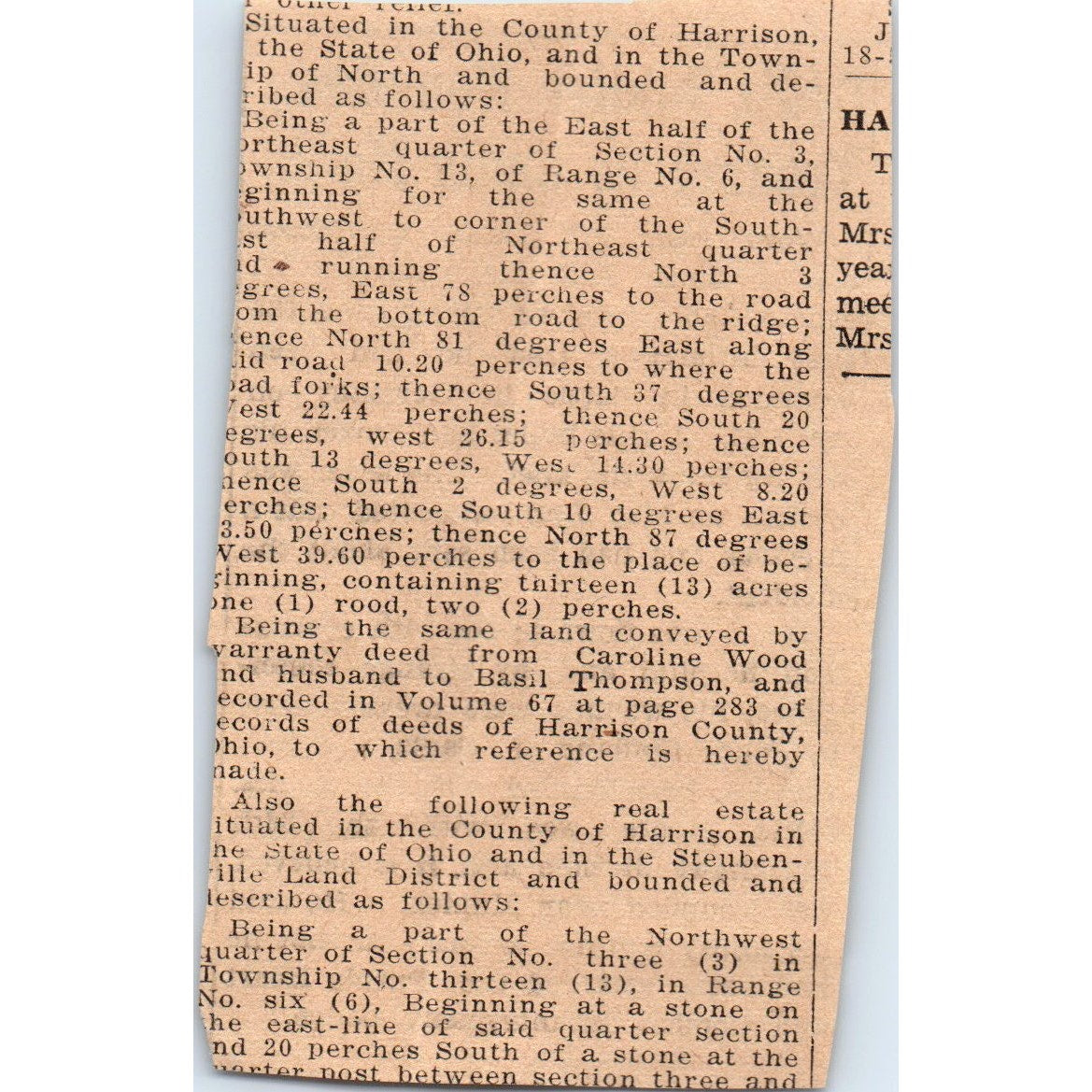 1940s WWII News Clipping Cadiz Ohio Soldier Wounded Treated by Medic TH9-SX2