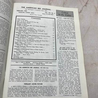 1985 Feb American Bee Journal Magazine Bees Beekeeping Honey M8