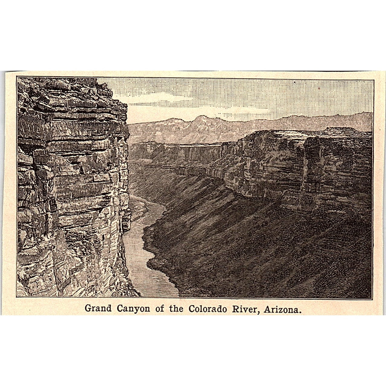 Grand Canyon of the Colorado River Arizona 3x4" 1901 Engraving AF6-M10