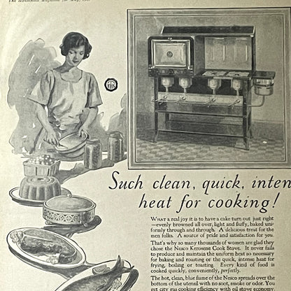 1927 Nesco Kerosene Cook Stove Vintage Magazine Ad 11x15 V11