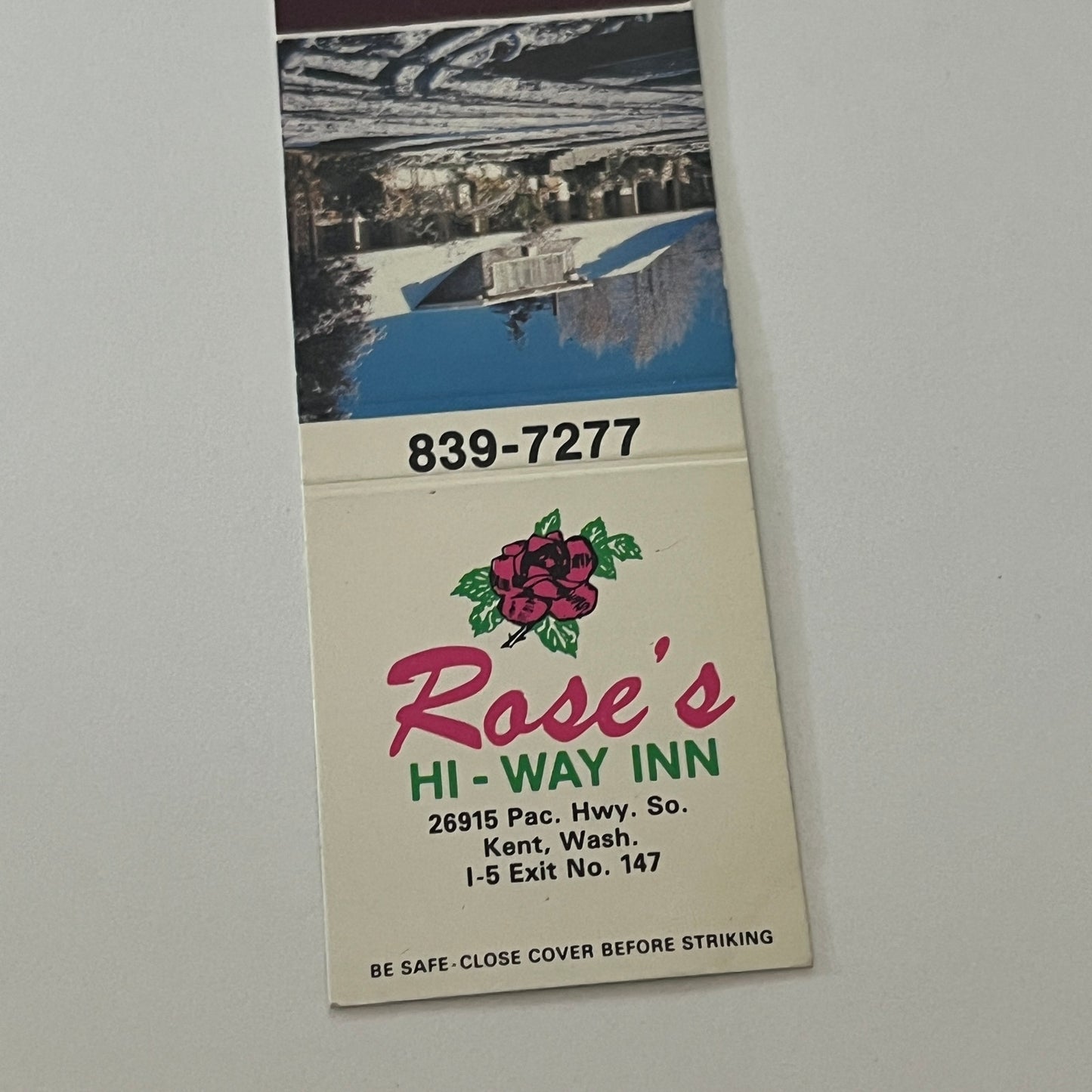 Rose's Hi-Way Inn Kent Washington Matchbook Cover TB6-MB2-4