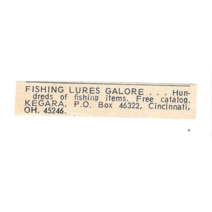 Kegara Fishing Lures Cincinnati Ohio 1977 Ad AF6-S9