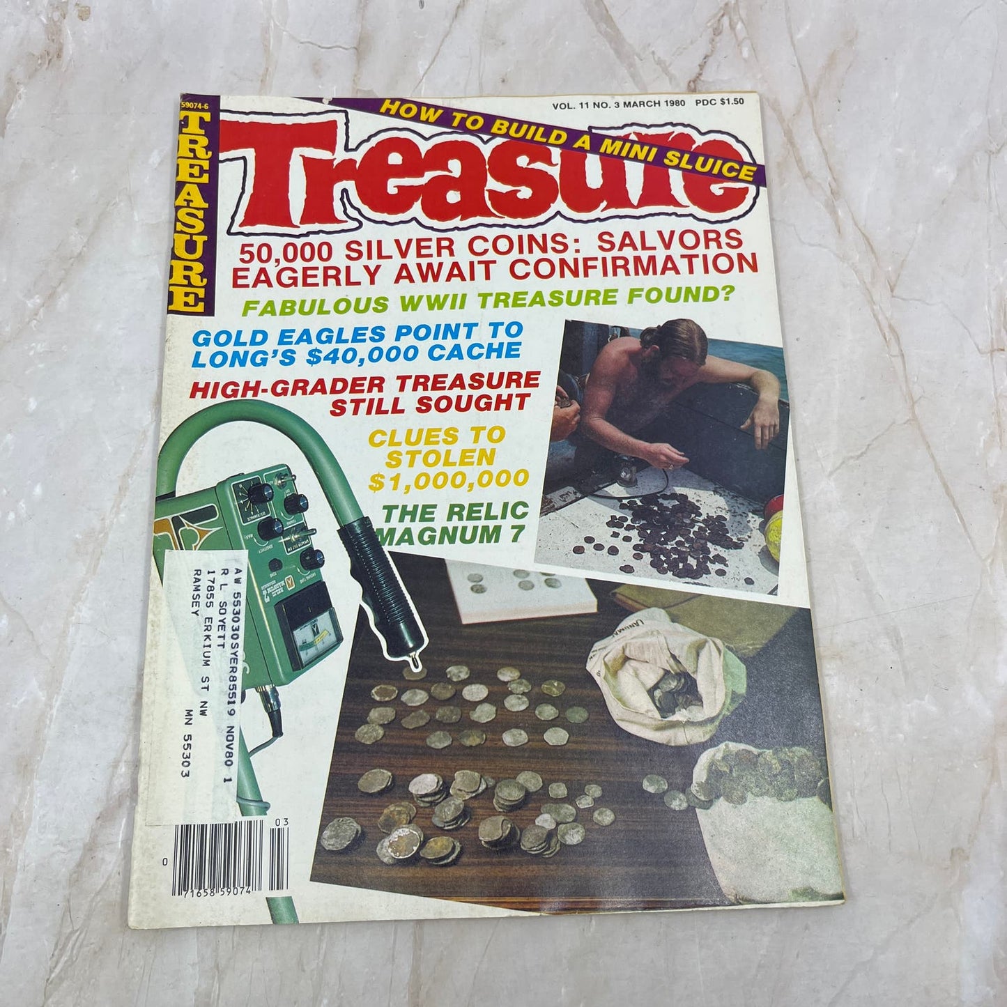 1980 March - Treasure Magazine - Treasure Hunting Metal Detecting Gold Coins M10