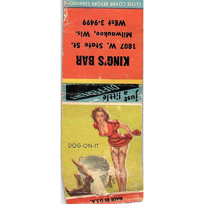 King's Bar 1807 W. State St Milwaukee WI Pinup Vintage Matchbook Cover SF3-Y1