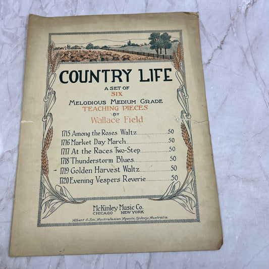 1917 Country Life 6 Medium Grade Teaching Pieces Antique Sheet Music Ti5