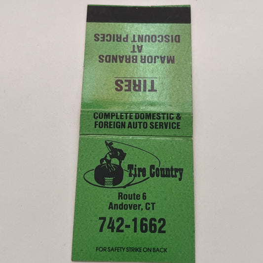 Tire Country Route 6 Andover CT Vintage Matchbook Cover TB8-MB2-3