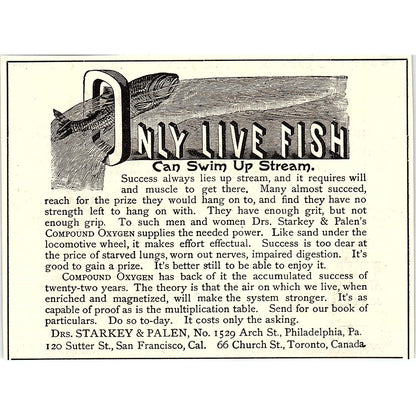 Drs. Starkey & Palen Compound Oxygen San Francisco CA 1892 Ad AG2-H5