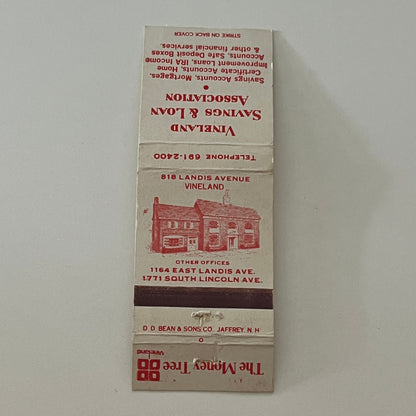 Vineland Savings & Loan Association East Landis Ave Matchbook Cover MM5-9