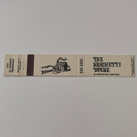 The Spaghetti House Milwaukee WI Vintage Matchbook TB6-MB2-9
