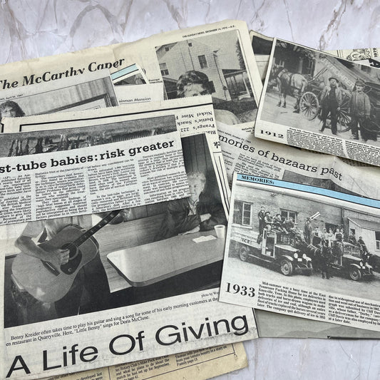 1970s-80s Huge Lot of Vintage Newspaper Clippings from the Lancaster PA Area TF5
