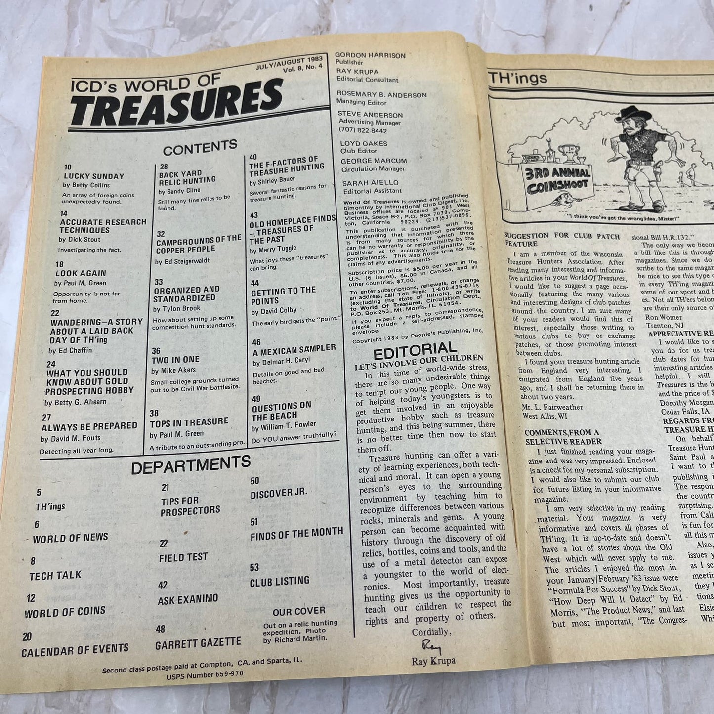 1983 Aug - ICD World of Treasures Magazine - Treasure Hunting Gold Rocks M16