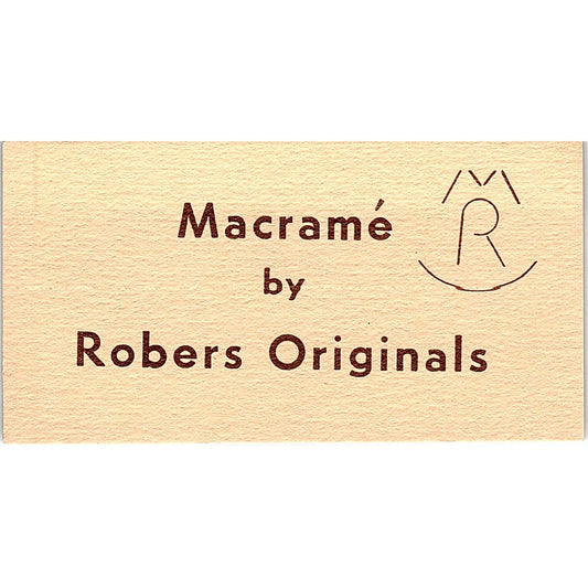 Macrame by Robers Originals Patricia Robertson Houston TX Business Card TH2-B1