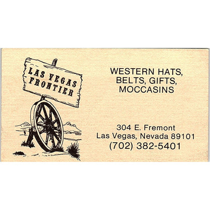 Las Vegas Frontier Western Hats Belts Gifts NV Vintage Business Card SD9-B9