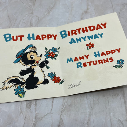 1946 I'm a Little Stinker Skunk Birthday Card Barker Cards Cincinnati TI8-S6