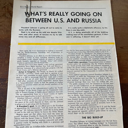 US and Russia Relations - Lyndon Johnson - Cold War 2 Pages 1967 Article AG1-15