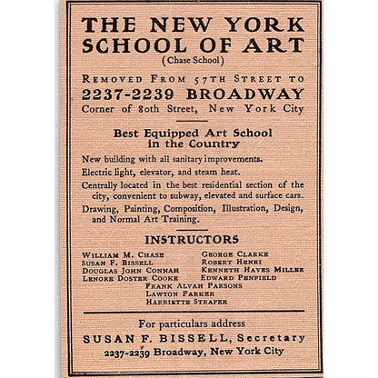 The New York School of Art George Clark Edward Penfield - 1906 Ad AF5-3