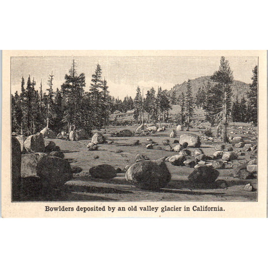 Valley Glacier Boulders in California 1901 Engraving AF2-O2