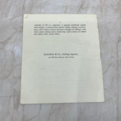 Vintage Antimeningococcus Serum Instructions and Respiratory Card AE3