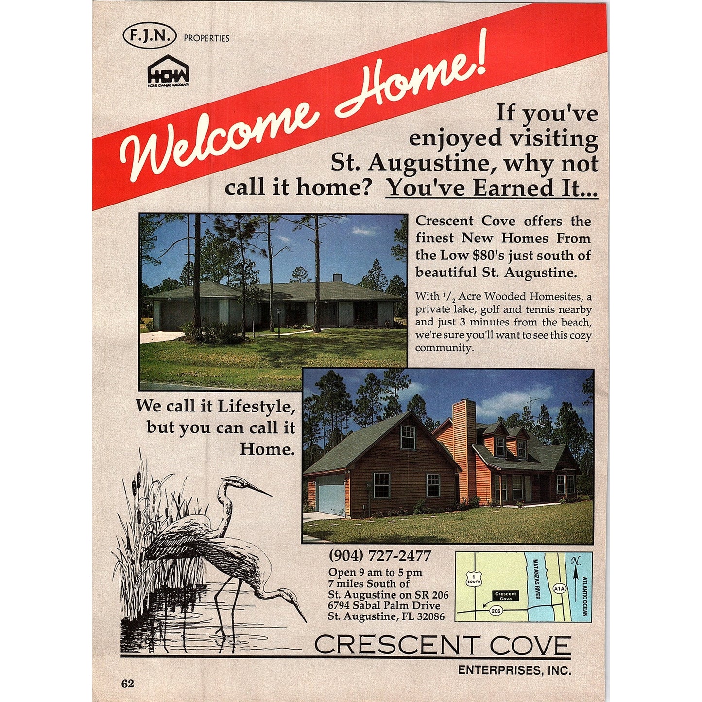 Crescent Cove Enterprises FJN Properties St. Augustine 1989 Ad AF9-12