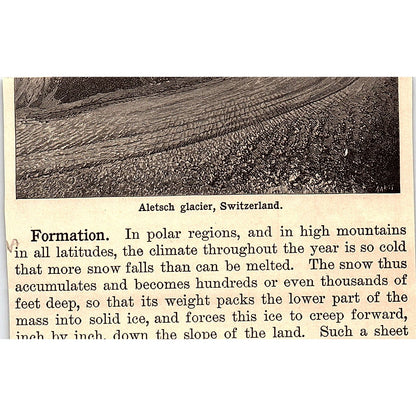 Boulders Deposited by and Old Valley Glacier in CA 3x4" 1901 Engraving AF6-M10