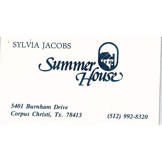 Sylvia Jacobs Summer House Corpus Christi Vintage Business Card SC9-B4