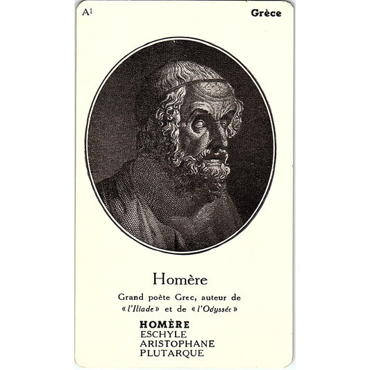 Homère Grand Poete Grec French Vintage Blotter Card AF9-M3