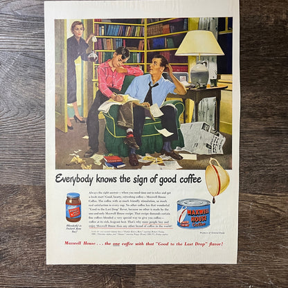 Maxwell House Coffee Hughes General Foods Magazine Ad 10x14 V7