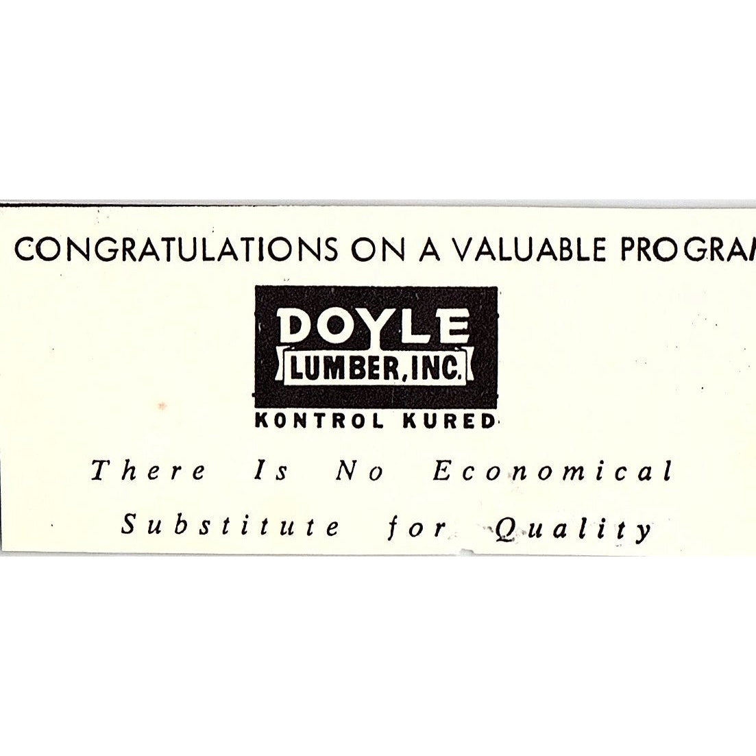 Doyle Lumber Inc Kontrol Kured Martinsville VA 1960s Ad AG2-M4