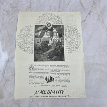 Acme White Lead & Color Works Varnish 1928 Original Magazine Advertisement FL6-8