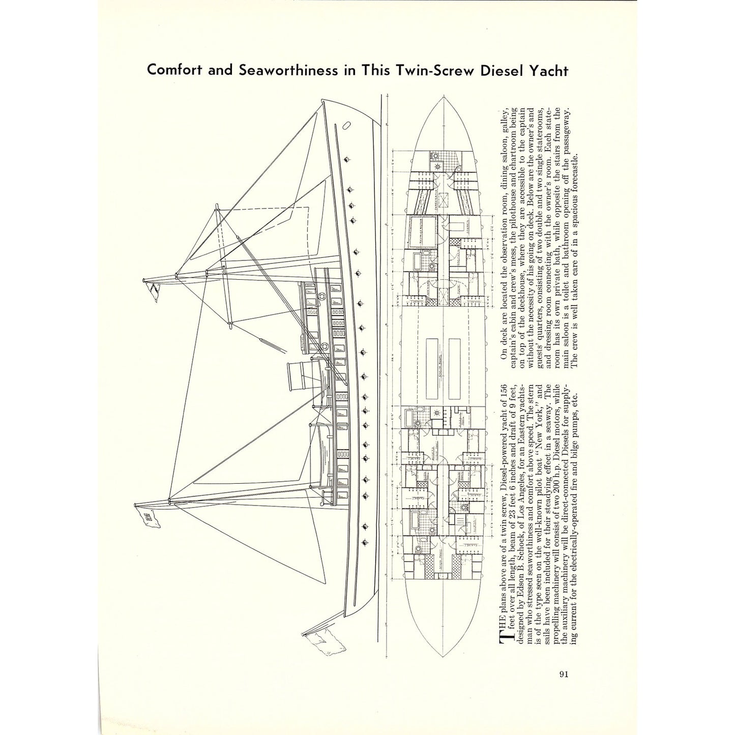 Twin-Screw Diesel Yacht, Wheeler Adds 26' Standardized Cruiser 1932 Article V1-4