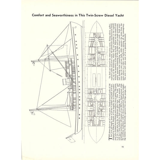 Twin-Screw Diesel Yacht, Wheeler Adds 26' Standardized Cruiser 1932 Article V1-4