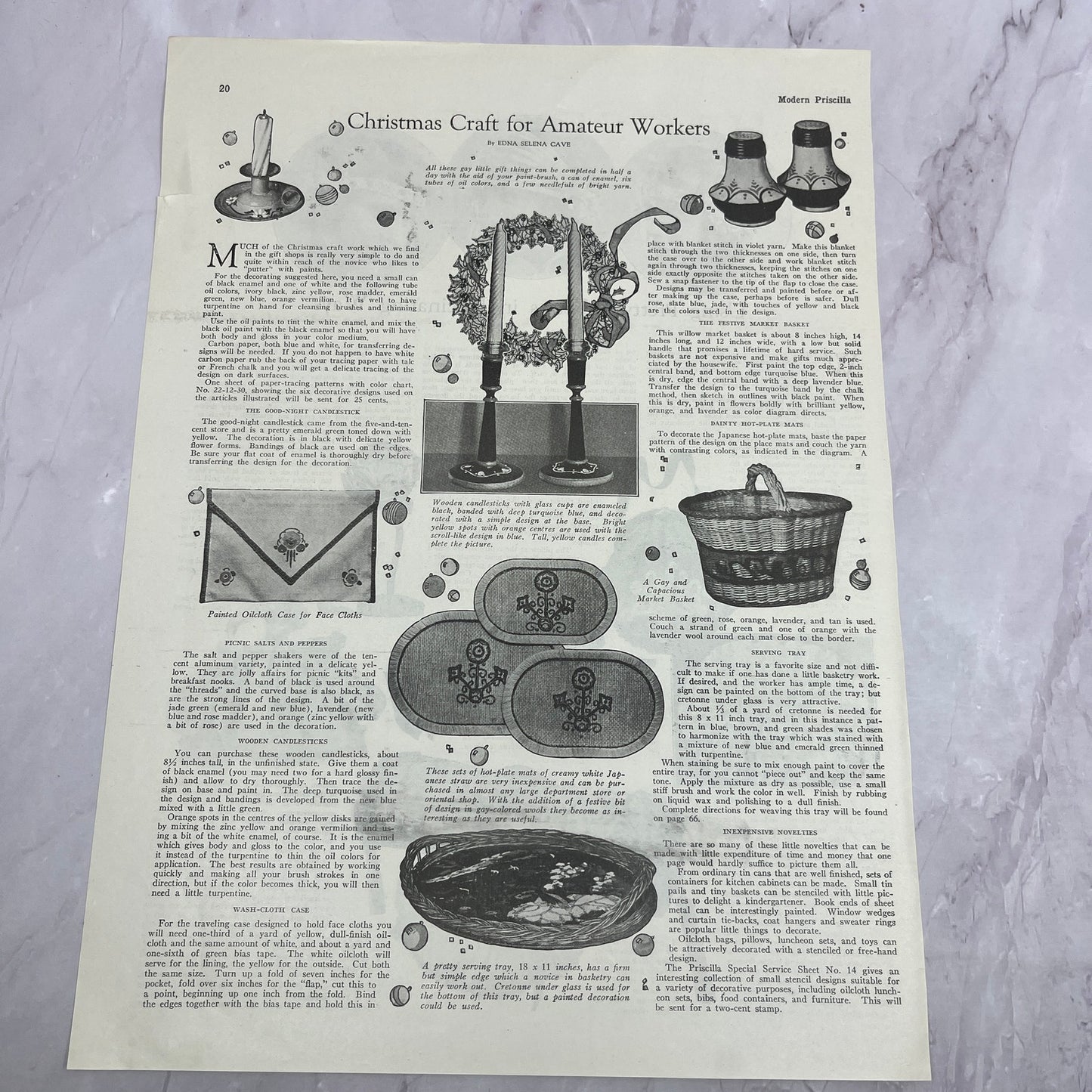 1922 Christmas Craft for Amateur Workers Edna Selena Cave Vintage Ad 10x13 V17