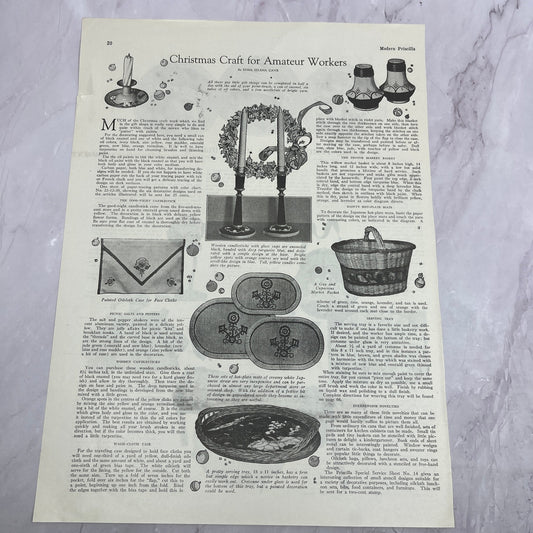 1922 Christmas Craft for Amateur Workers Edna Selena Cave Vintage Ad 10x13 V17