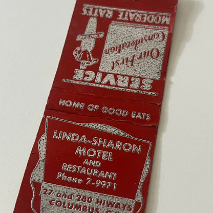 Linda -Sharon Motel & Restaurant Columbus GA Vintage Matchbook TB6-MB2-11