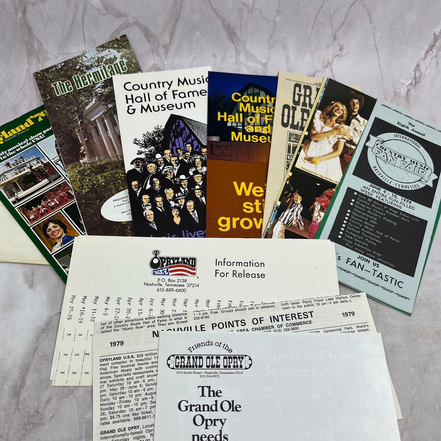 1979 Nashville Grand Ole Opry Tourist Travel Welcome Kit Tennessee TJ5-E1