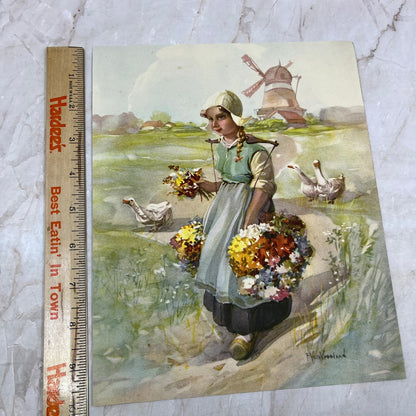 Vintage Art Print Dutch Girl 8x10 F. VonVrooland TI9-P4