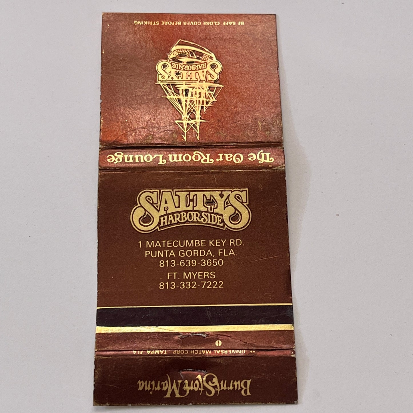 Saltys Harbor Side Oar Room Lounge Punta Gorda Ft Myers FL Matchbook TB6-MB1-9