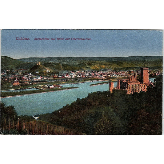 Coblenz Stolzenfels Mit Blick Auf Oberlahnstein German Antique Postcard PE9
